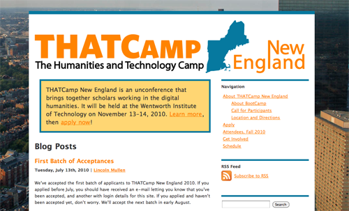 THATCamp New England website