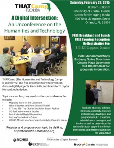 Flier for THATCamp Florida 2015