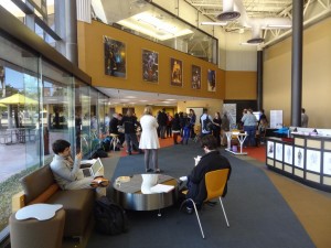 2014 Campers gather in lobby of UCF's Center for Emerging Media