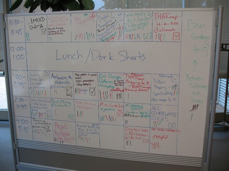 Session scheduling with a whiteboard